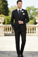 "Syracuse" Black Vinci 2-Button Notch Tuxedo (3-Piece Set)