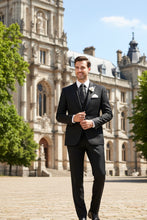 "Syracuse" Black Vinci 2-Button Notch Tuxedo (3-Piece Set)