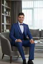 "Syracuse" Blue Vinci 2-Button Notch Tuxedo (3-Piece Set)