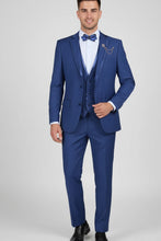Vinci "Syracuse" Blue Vinci 2-Button Notch Tuxedo (3-Piece Set)