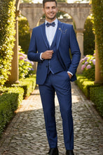 Vinci "Syracuse" Blue Vinci 2-Button Notch Tuxedo (3-Piece Set)