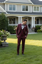 Vinci "Syracuse" Burgundy Vinci 2-Button Notch Tuxedo (3-Piece Set)