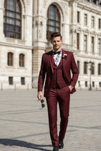Vinci "Syracuse" Burgundy Vinci 2-Button Notch Tuxedo (3-Piece Set)