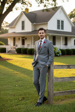 "Syracuse" Light Grey Vinci 2-Button Notch Tuxedo (3-Piece Set)