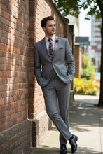 "Syracuse" Light Grey Vinci 2-Button Notch Tuxedo (3-Piece Set)