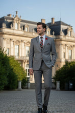 Vinci "Syracuse" Light Grey Vinci 2-Button Notch Tuxedo (3-Piece Set)