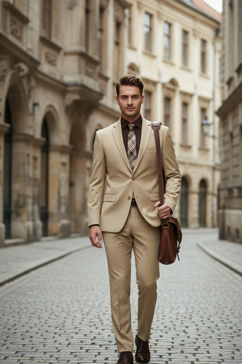 "Versafit" Beige Suit (2-Piece Set)