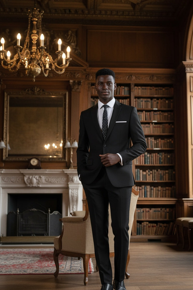 Vinci "Versafit" Black Suit (2-Piece Set)