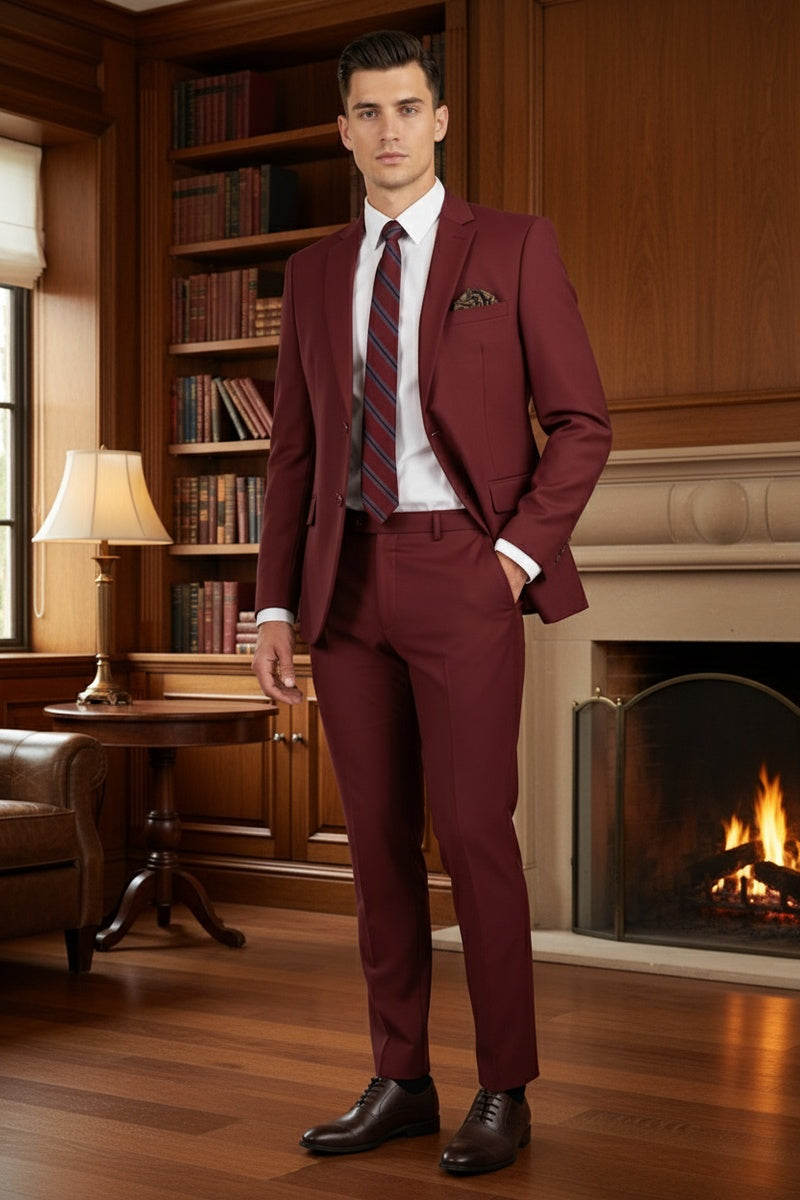 Vinci "Versafit" Burgundy Suit (2-Piece Set)