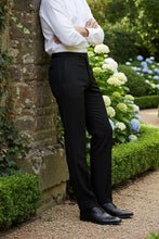 "Washington" Black Stretch Blend Tuxedo Pants