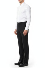 "Washington" Black Stretch Blend Tuxedo Pants