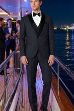 West End "Lexington" Black 1-Button Peak Tuxedo (3-Piece Set)