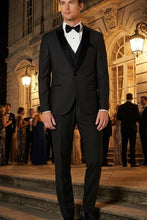 West End "Lexington" Black 1-Button Peak Tuxedo (3-Piece Set)