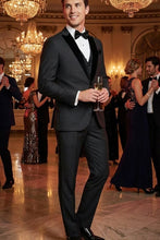 West End "Lexington" Black 1-Button Peak Tuxedo (3-Piece Set)