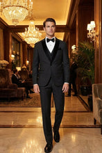 West End "Lexington" Black 1-Button Peak Tuxedo (3-Piece Set)
