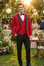 West End "Lexington" Cranberry 1-Button Peak Tuxedo (3-Piece Set)