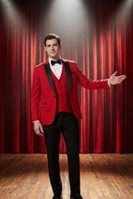 West End "Lexington" Cranberry 1-Button Peak Tuxedo (3-Piece Set)