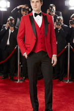 West End "Lexington" Cranberry 1-Button Peak Tuxedo (3-Piece Set)