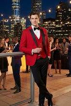 West End "Lexington" Cranberry 1-Button Peak Tuxedo (3-Piece Set)
