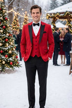 West End "Lexington" Cranberry 1-Button Peak Tuxedo (3-Piece Set)