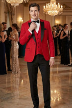 West End "Lexington" Cranberry 1-Button Peak Tuxedo (3-Piece Set)