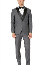 West End "Lexington" Grey 1-Button Peak Tuxedo (3-Piece Set)