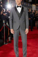 West End "Lexington" Grey 1-Button Peak Tuxedo (3-Piece Set)