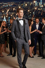 West End "Lexington" Grey 1-Button Peak Tuxedo (3-Piece Set)