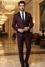 West End "Rowan" Burgundy 1-Button Shawl Tuxedo (2-Piece Set)