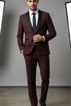 West End "Rowan" Burgundy 1-Button Shawl Tuxedo (2-Piece Set)