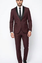 West End "Rowan" Burgundy 1-Button Shawl Tuxedo (2-Piece Set)