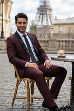 West End "Rowan" Burgundy 1-Button Shawl Tuxedo (2-Piece Set)