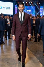 West End "Rowan" Burgundy 1-Button Shawl Tuxedo (2-Piece Set)