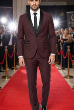 West End "Rowan" Burgundy 1-Button Shawl Tuxedo (2-Piece Set)