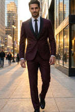 West End "Rowan" Burgundy 1-Button Shawl Tuxedo (2-Piece Set)