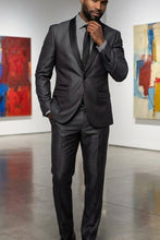 West End "Rowan" Charcoal 1-Button Shawl Tuxedo (2-Piece Set)