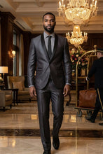 West End "Rowan" Charcoal 1-Button Shawl Tuxedo (2-Piece Set)