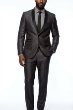 West End "Rowan" Charcoal 1-Button Shawl Tuxedo (2-Piece Set)