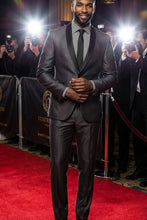 West End "Rowan" Charcoal 1-Button Shawl Tuxedo (2-Piece Set)