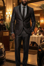 West End "Rowan" Charcoal 1-Button Shawl Tuxedo (2-Piece Set)