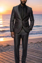 West End "Rowan" Charcoal 1-Button Shawl Tuxedo (2-Piece Set)