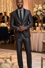 West End "Rowan" Charcoal 1-Button Shawl Tuxedo (2-Piece Set)