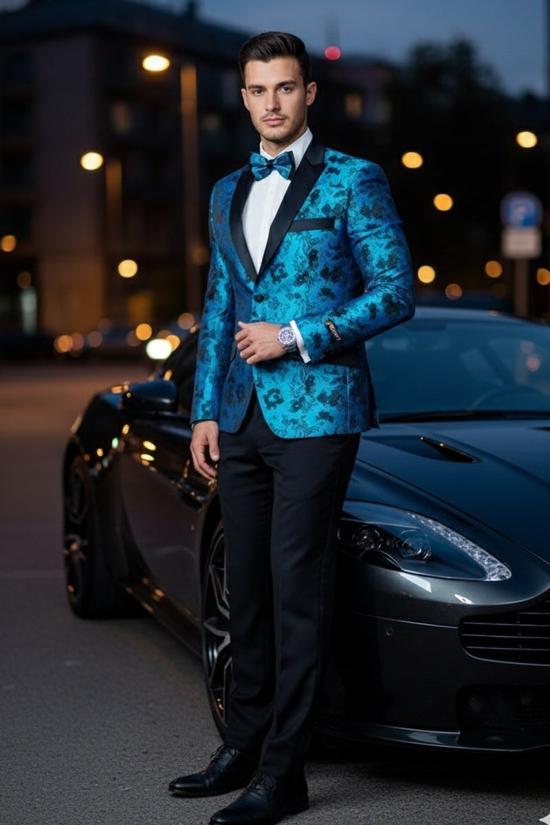Xander Xiao "Amsterdam" Turquoise Tuxedo Jacket (Separates)