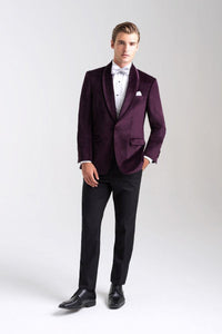 Allure Men "Venice" Aubergine Velvet Dinner Jacket (Separates)