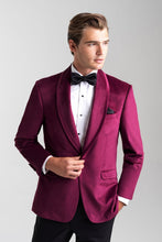 Allure Men "Venice" Cranberry Velvet Dinner Jacket (Separates)