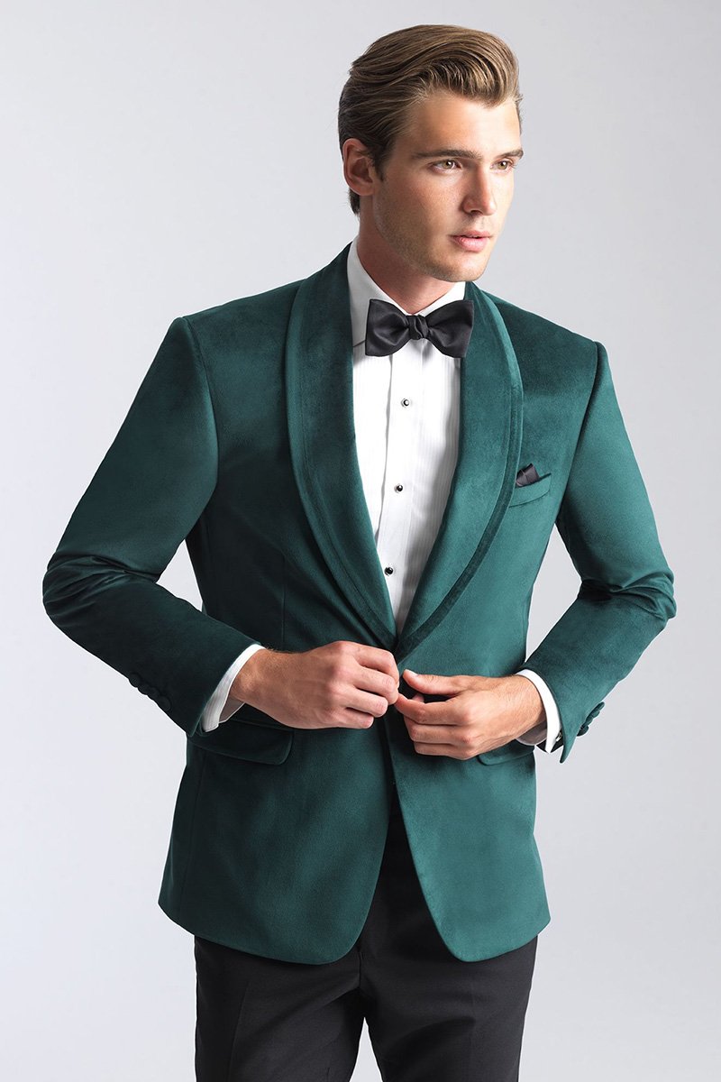 Emerald Green Men Vest Waistcoat and Straight Cut Bow Tie Suit / Tuxedo  Wedding