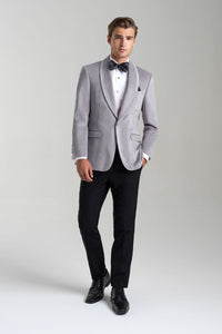 Allure Men "Venice" Platinum Velvet Dinner Jacket (Separates)