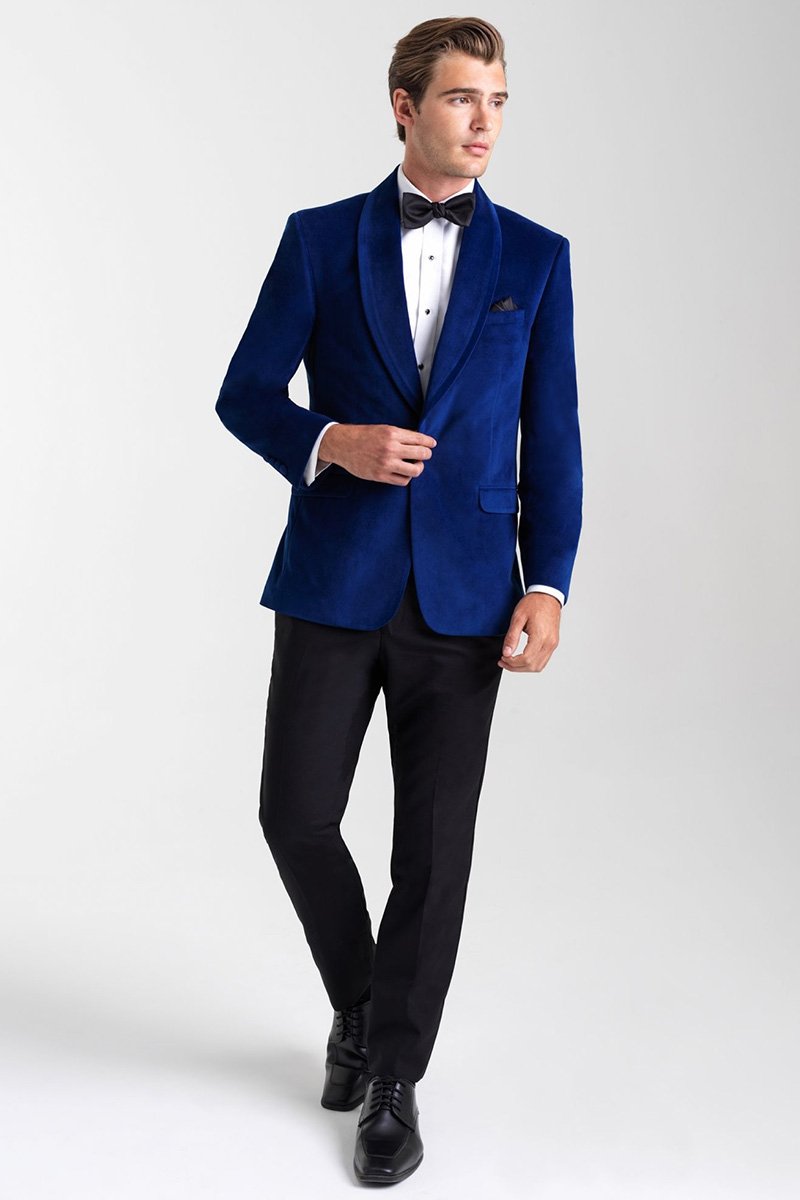 Allure Men Venice Sapphire Blue Velvet Dinner Jacket (Separates) 36R Ultra Slim