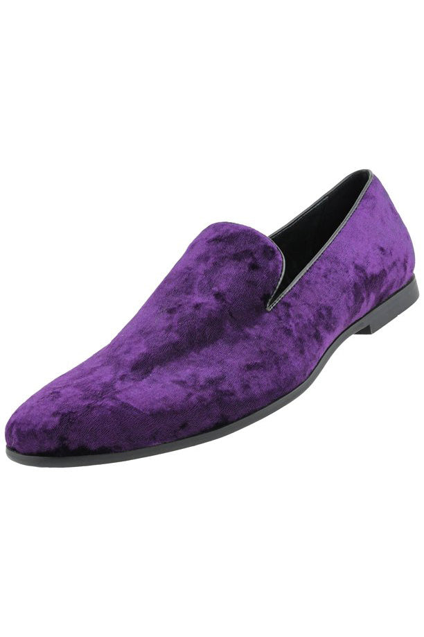 mens purple suede dress shoes Terroni Purple Men's Slip-On Dress Shoe-Faux Suede-Paisley Print-Fashionable-Italian Design-Luxury Comfort Dress Shoe- Wedding Prom Shoe