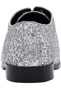 Amali "Lawrence Glitter" Silver Tuxedo Shoes